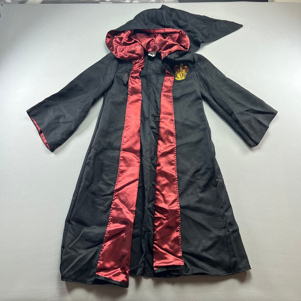 Harry Potter Gryffindor Robe Costume Kids Medium 7-8 Black Burgundy Satin Hooded